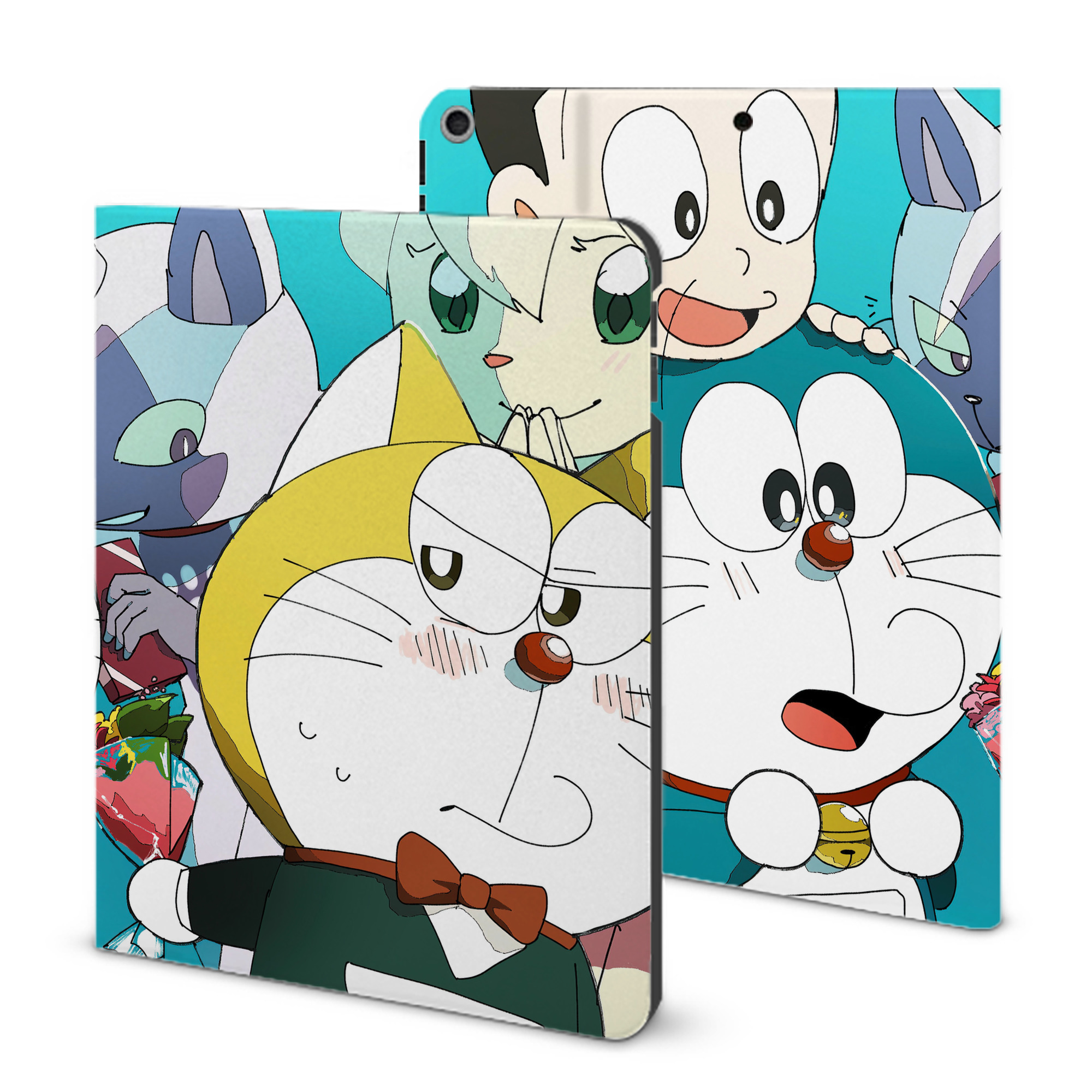 （画像用） ドラえもん Doraemon IPad ケース ブック型 PUレザー TPU 耐衝撃 軽量 薄型 ペン収納なし 全面保護 IPad 各モデル対応